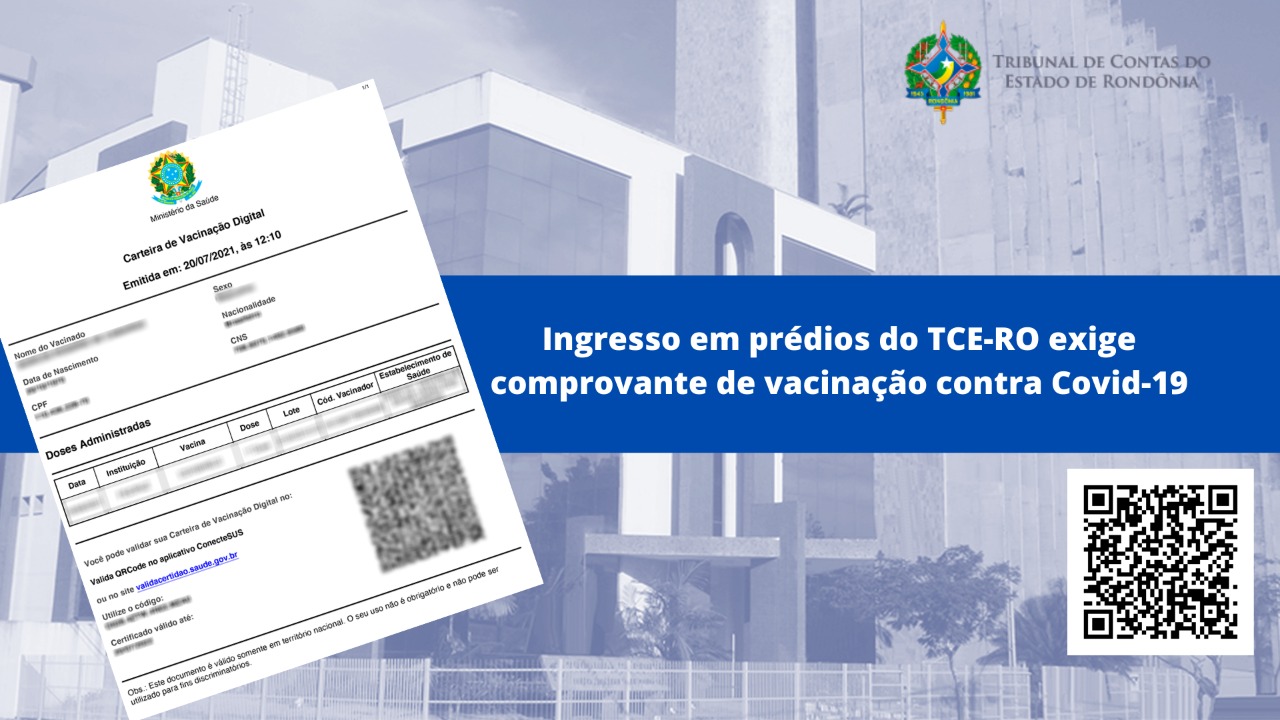 Ingresso Em Pr Dios Do Tce Ro Exige Comprovante De Vacina O Contra