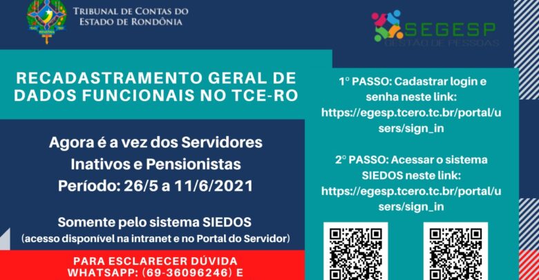 Servidores estaduais de Rondônia terão até 31 de julho para atualizar  recadastramento no sistema Sauron - News